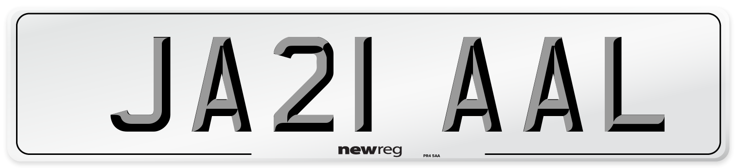 JA21 AAL Number Plate from New Reg
